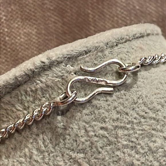 Moonstone Necklace Floral Drop Design Silver Scroll 6 Moonstones V Drop - Picture 7 of 12